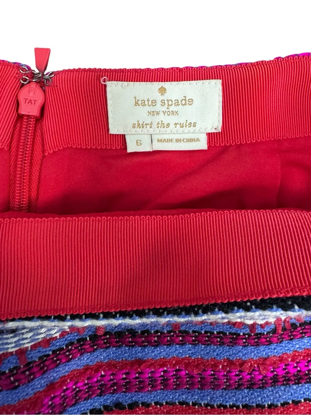 Kate Spade New York Tweed Textured Mini Skirt Size 6 Pink Multicolor